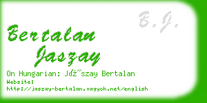 bertalan jaszay business card